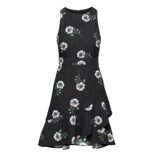 BIN#1 - Women’s Size 00 Floral Print Sleeveless Black Dress